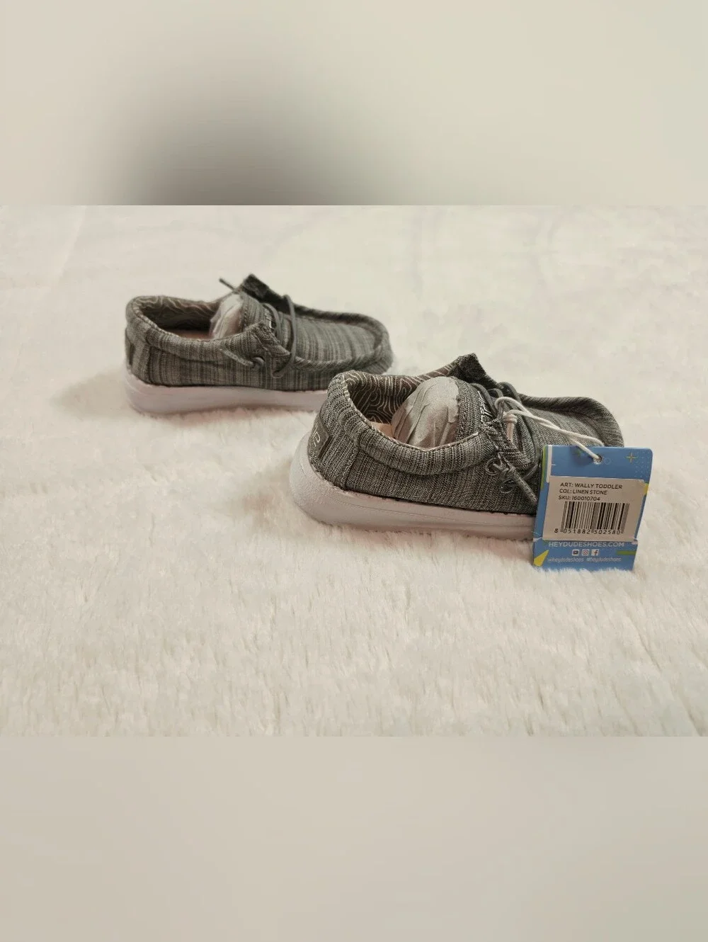 Hey Dude Baby Gray Knit Slip-On Shoes with Bungee Laces
